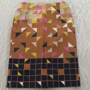 Auth TORY BURCH geometric pencil skirt Xs small